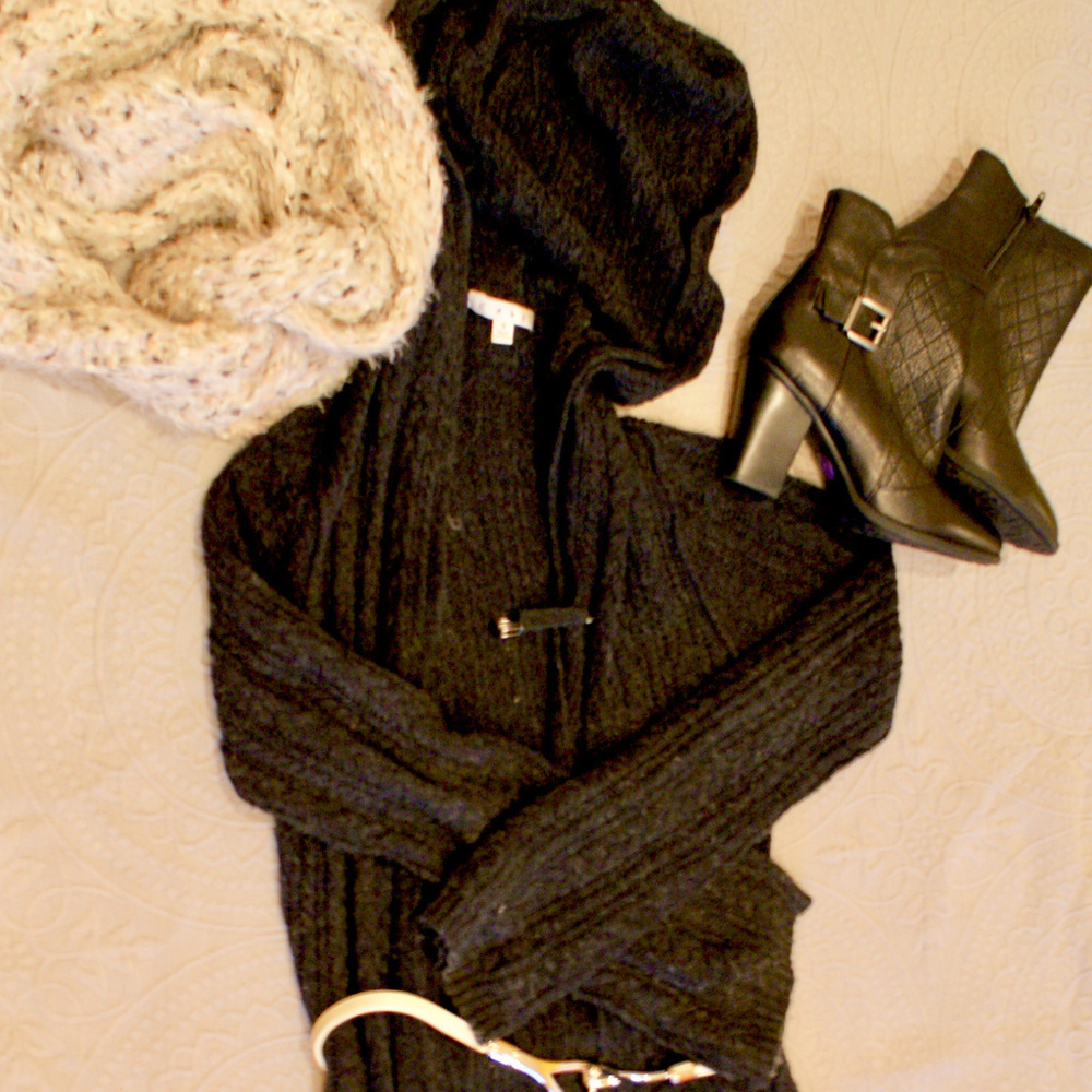 CAbi Long Gray Cardigan